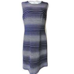Woman's Sheath Dress Sz. S Margaret M. Blue White Office Siren